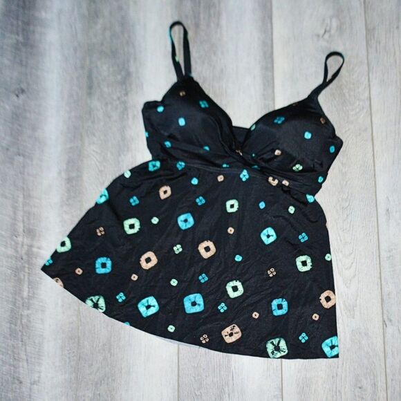 CONTOURS BY COCO REEF - Composition Printed Underwire Tankini Swim Top 32D - Picture 3 of 4